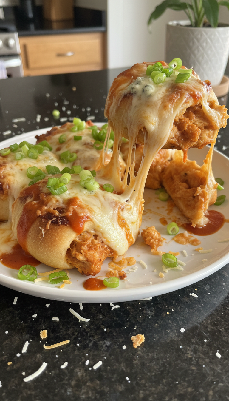 Buffalo Hähnchen Pizza Roll Ups