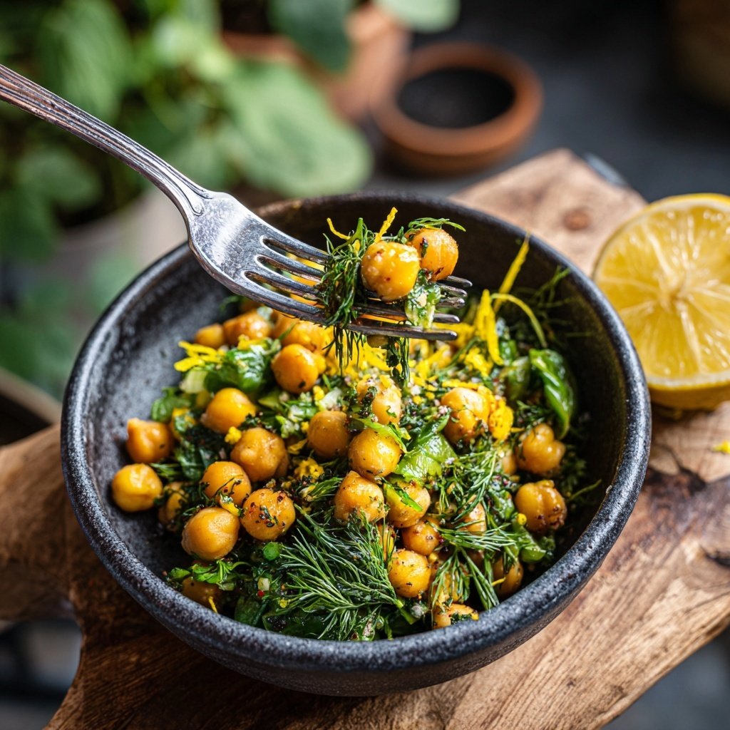 Zitronen-Dill-Kichererbsen-Salat