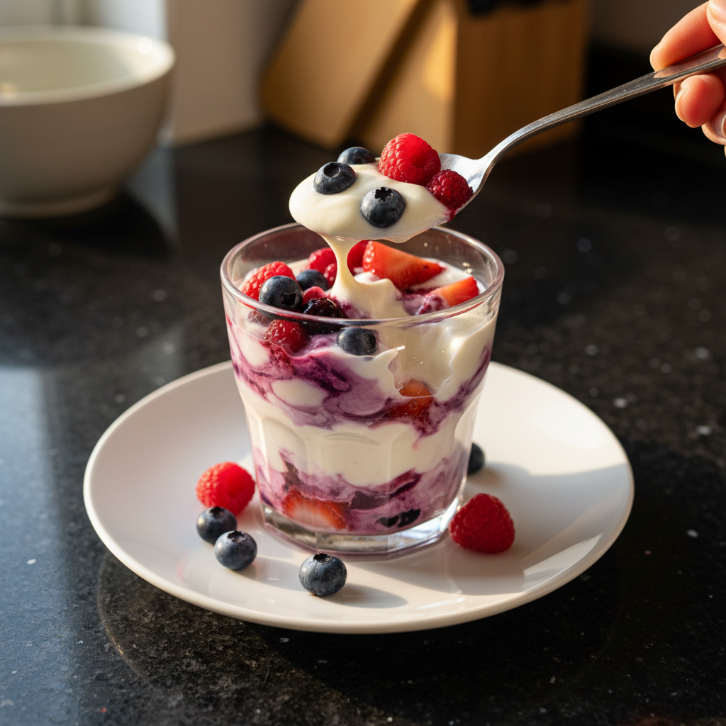 Einfaches Beeren Joghurt Parfait