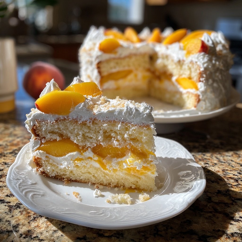 Leichtes Dessert mit Pfirsich