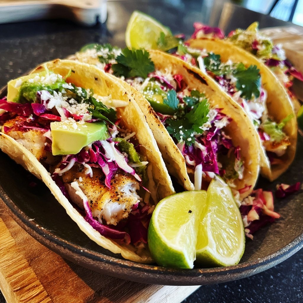 Schwarzer Fisch Taco Bowls