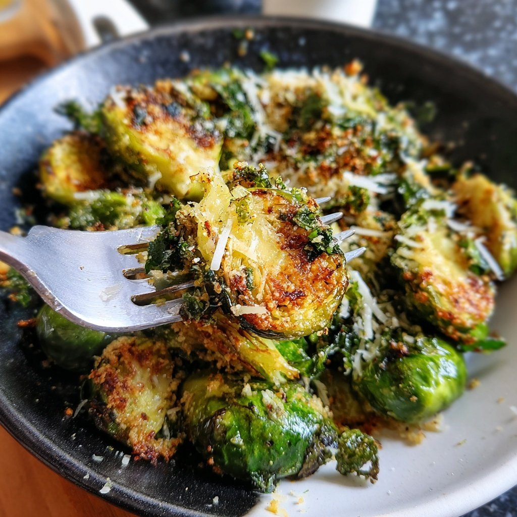 Knoblauch Parmesan Rosenkohl