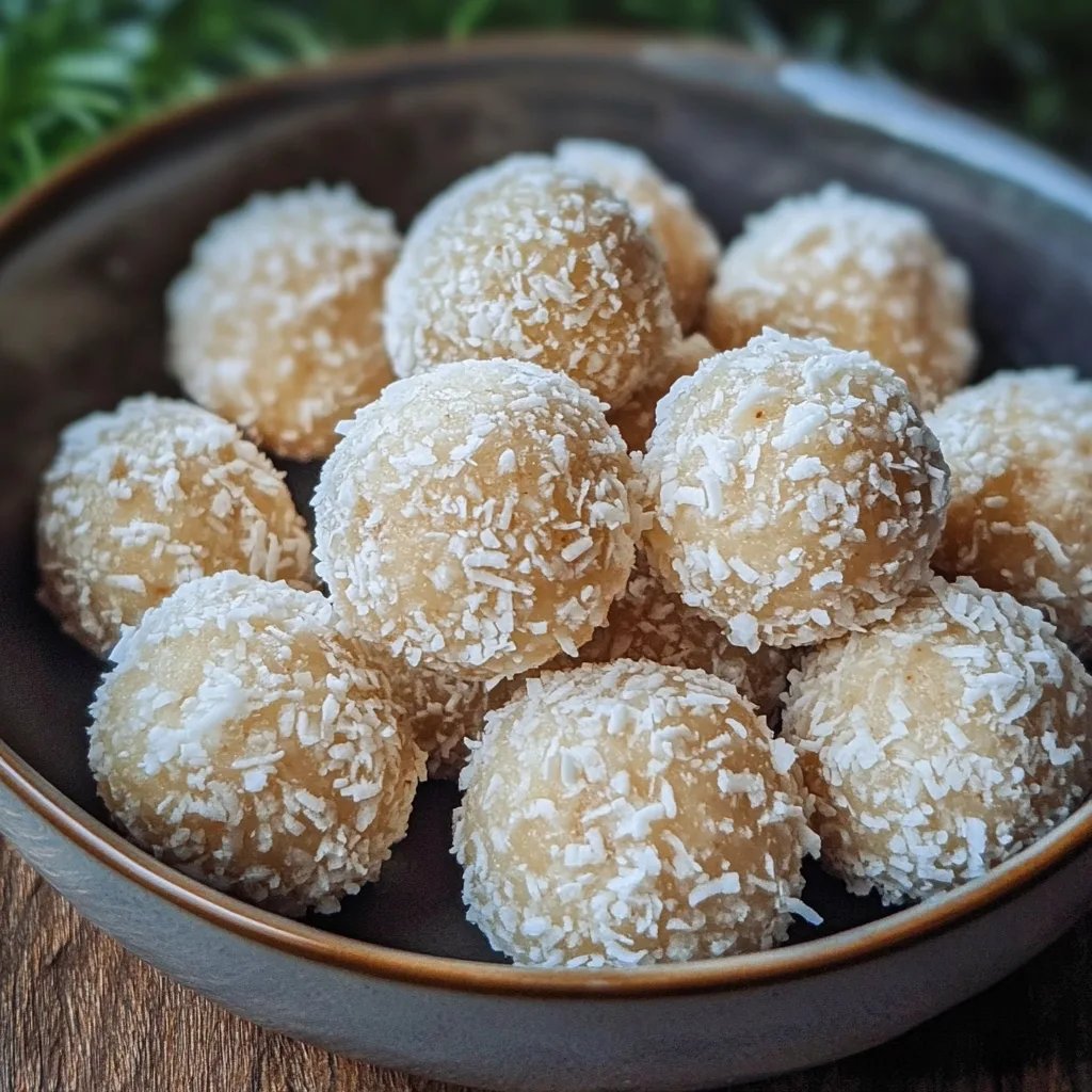 Süße Schneebällchen mit Kokos