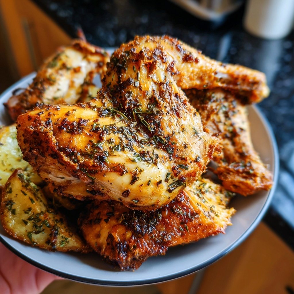 Mediterranes Ofenhähnchen Gericht