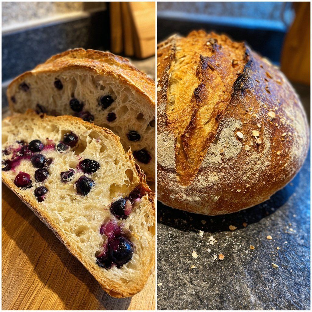 Zitrone Blaubeeren Sauerteig Brot mit frischer Schale