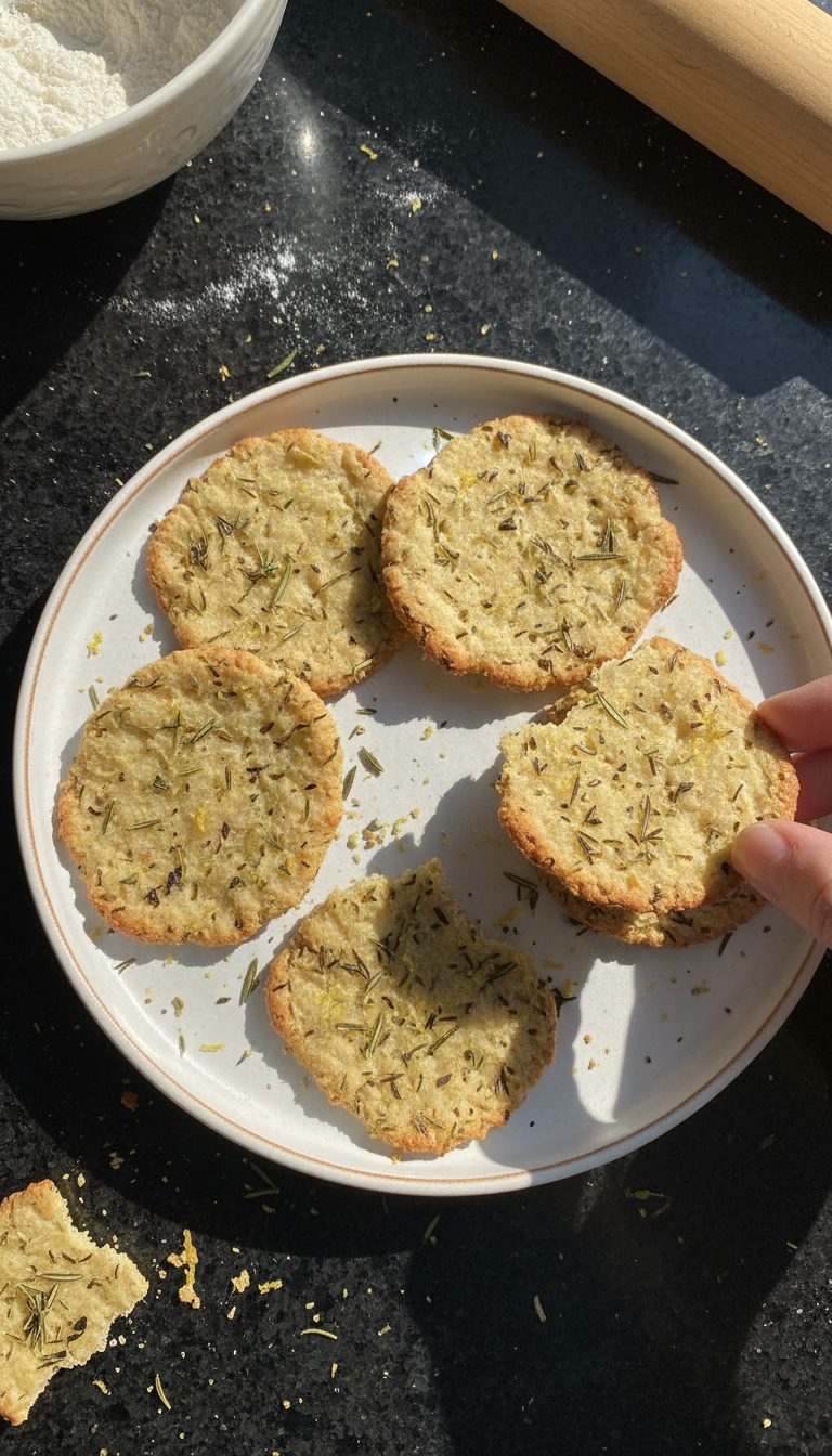 Sauerteig Zitronen Kräuter Cracker​