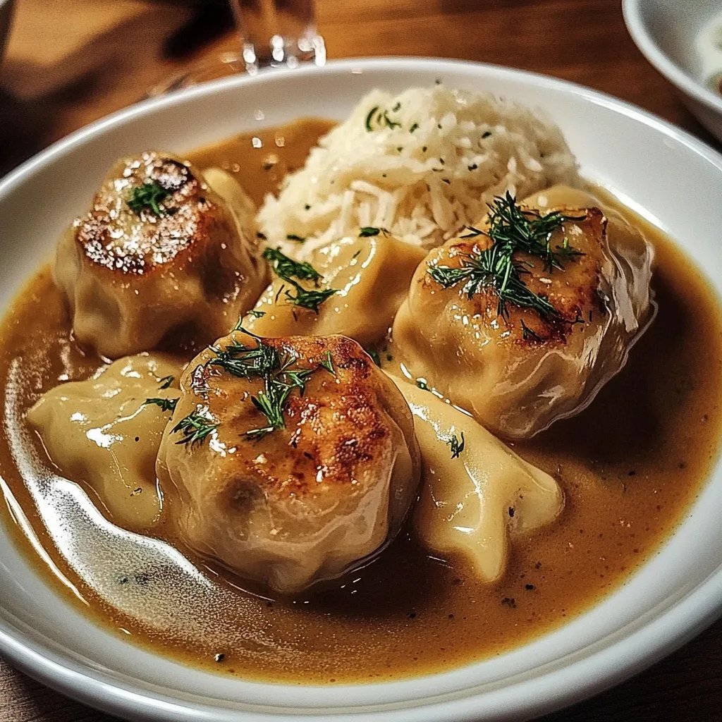 Butterzartes Rahmgulasch mit Serviettenknödel