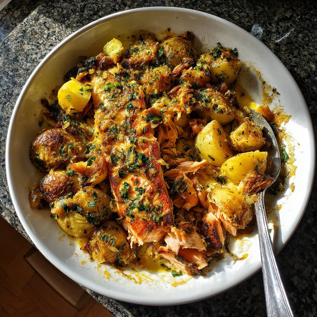 Lachs in Zitronenbutter aus der Pfanne mit Kartoffeln