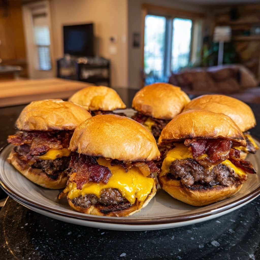 Knusprige Speck Cheeseburger Sliders