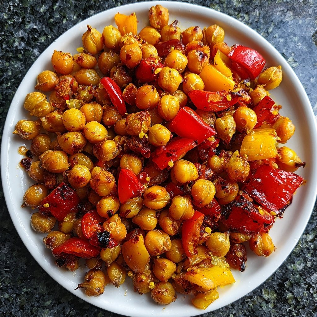 Knusprige Kichererbsen mit Paprika