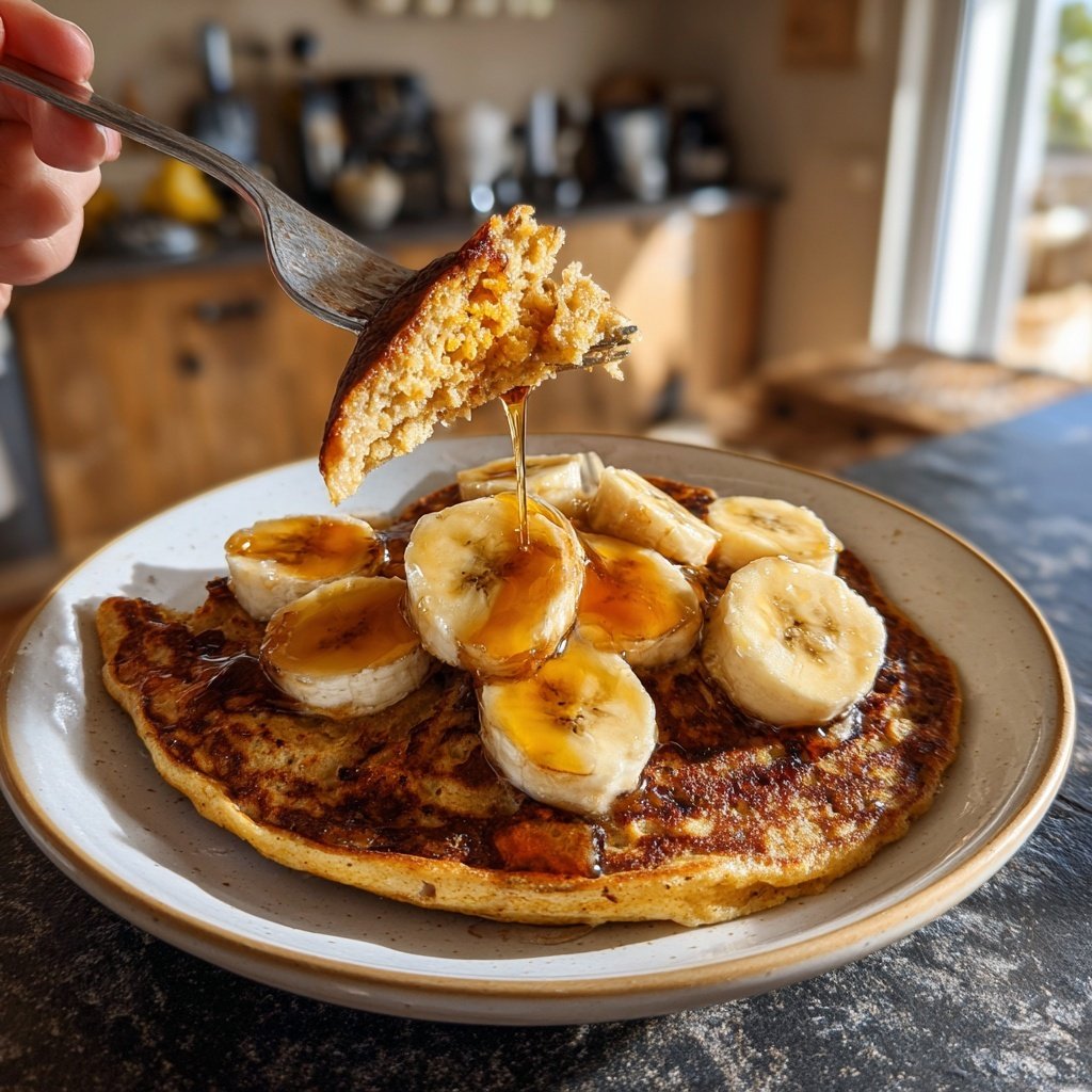 Banane Haferflocken Pfannkuchen Blender Einfach