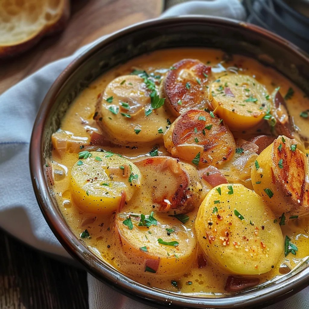 Kartoffelgulasch mit Würstchen