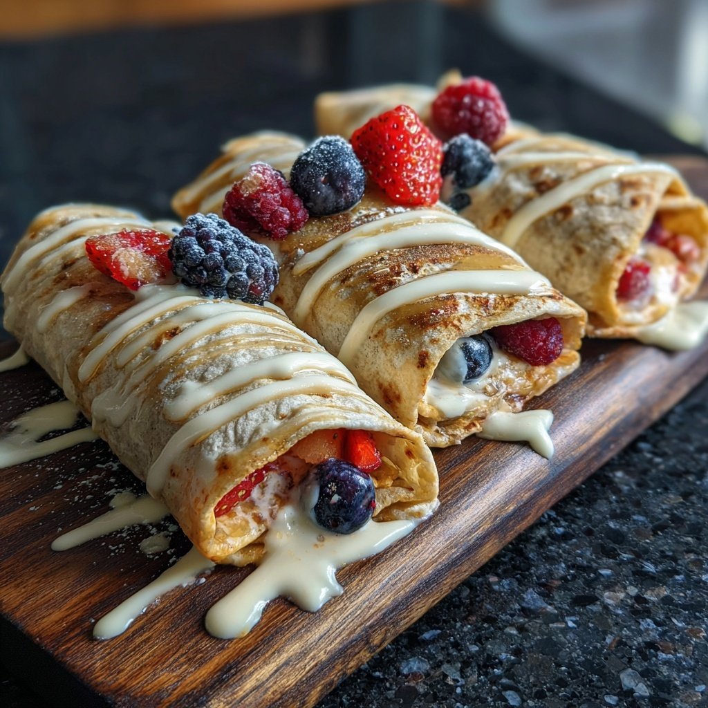 Deftige Wraps mit Vanille-Sauce