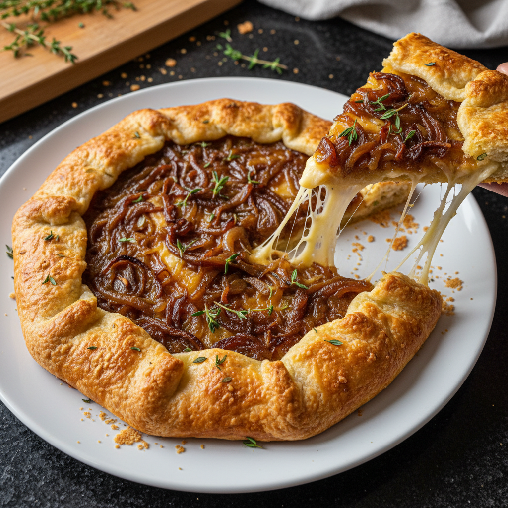 Herzhafte Karamellisierte Zwiebel Galette