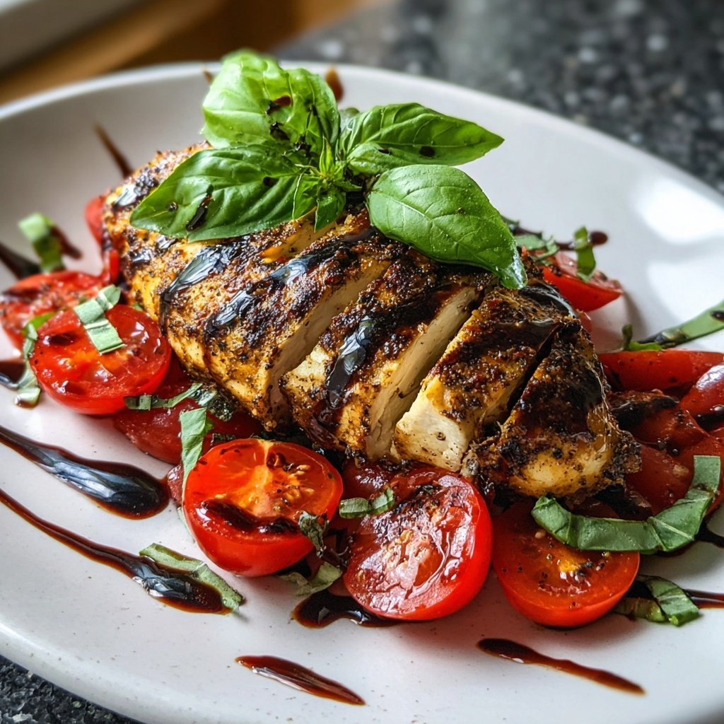 Balsamico Huhn Caprese Frisches Basilikum