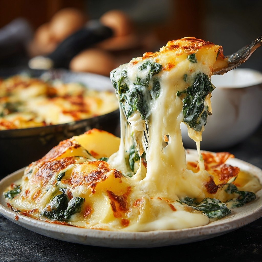 Raclette mit Süßkartoffeln und Spinat