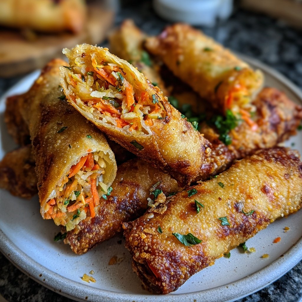 Knusprige Gemüse Frühlingsrollen