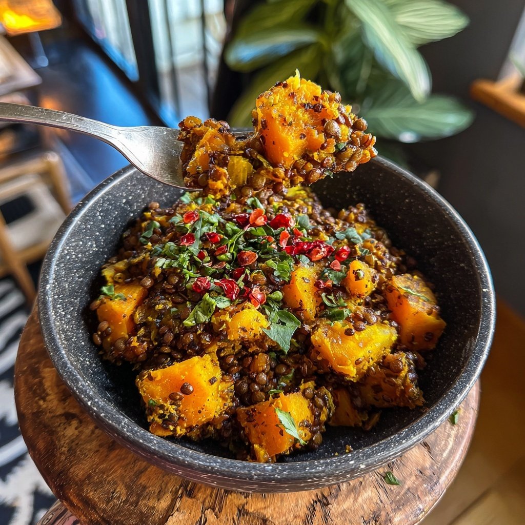 Linsensüßkartoffel Hash