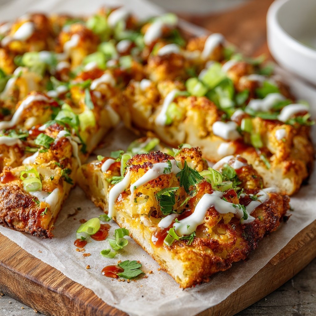 Buffalo Blumenkohl Pizza Häppchen