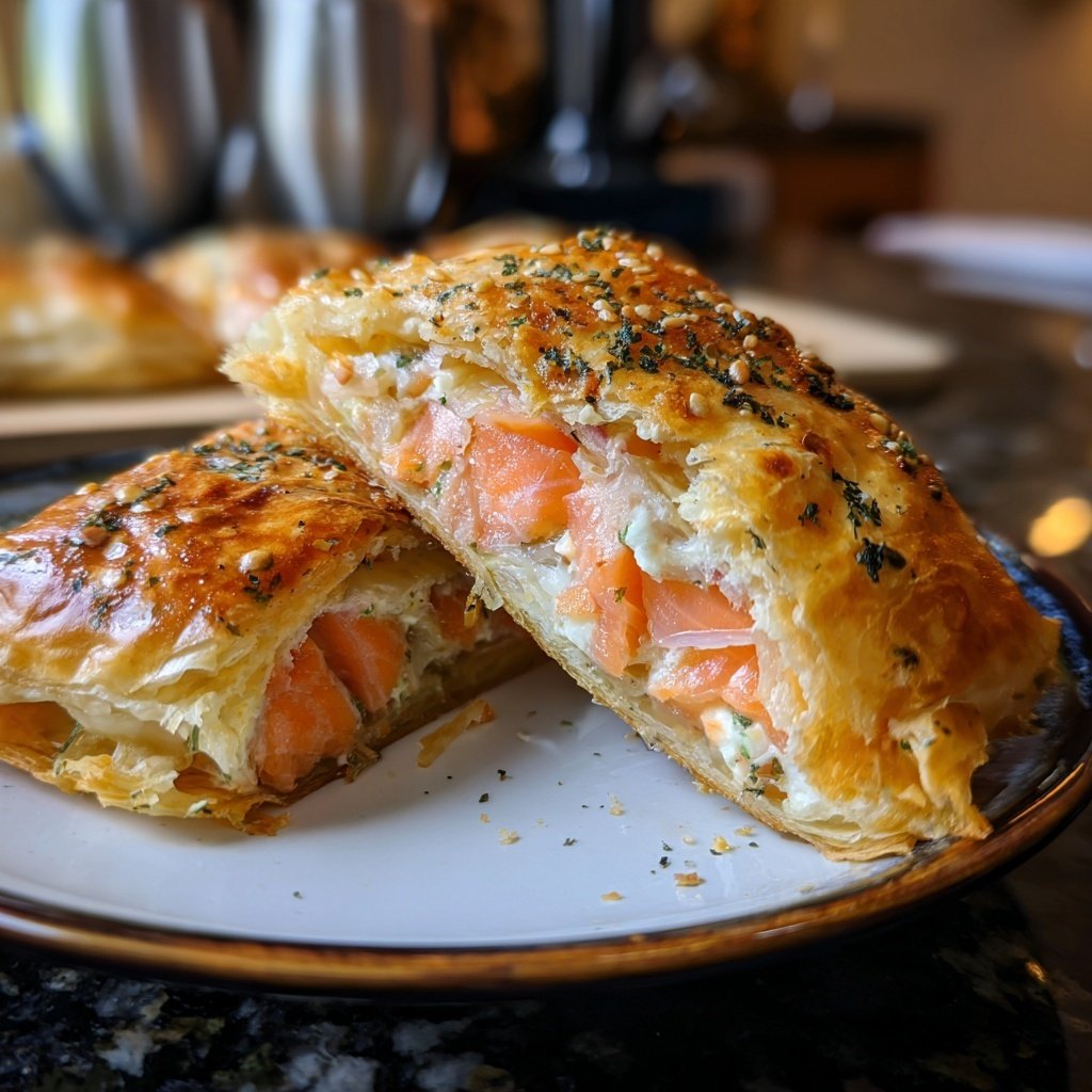 Geräucherter Lachs Schalotte Blätterteig