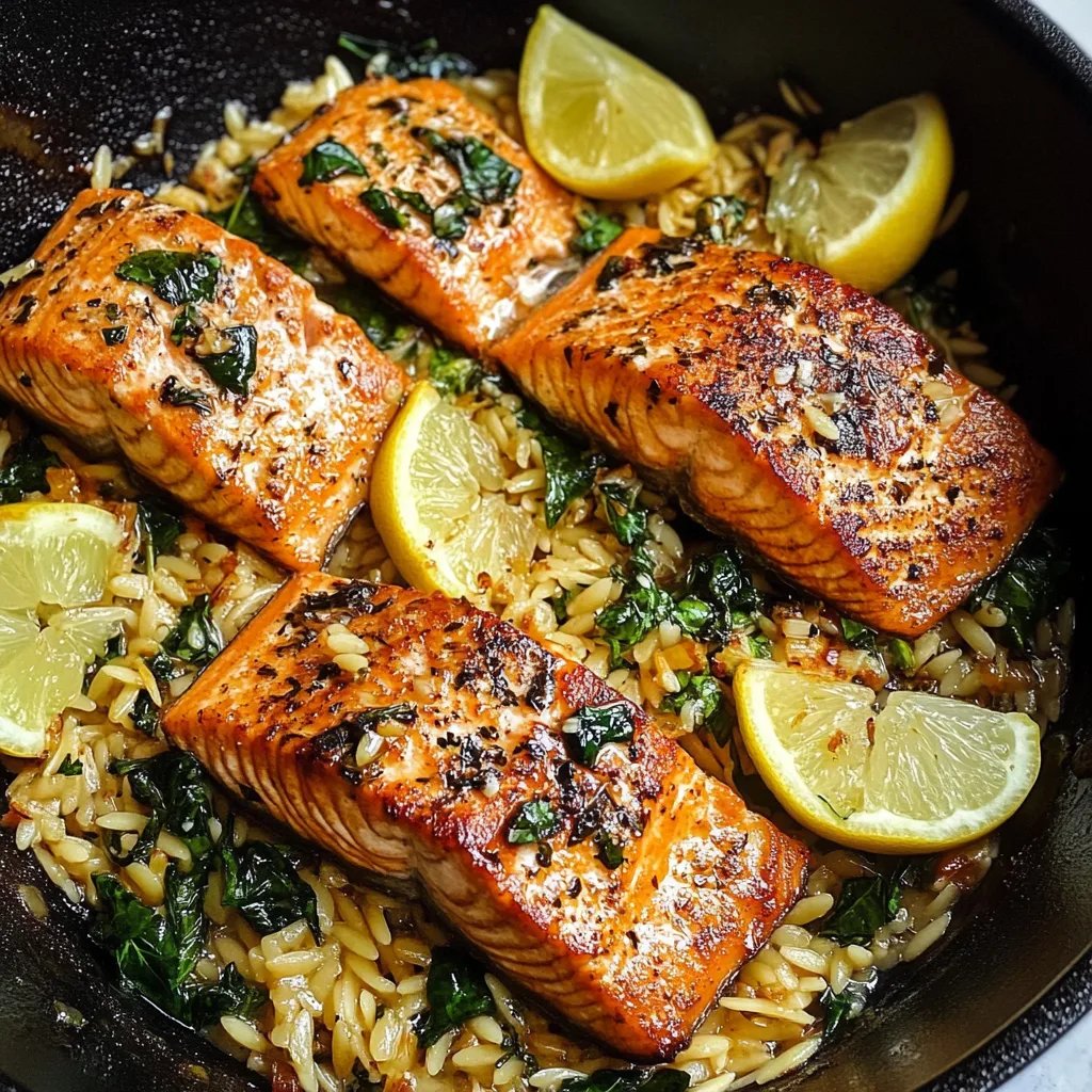 Lachs aus einer Pfanne mit Zitronen-Orzo: Ein Unglaubliches Ultimatives Rezept für 4 Personen
