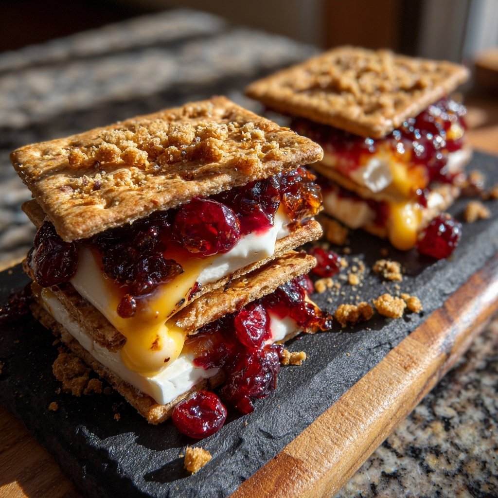 Cranberry Brie S'mores Grahamcracker