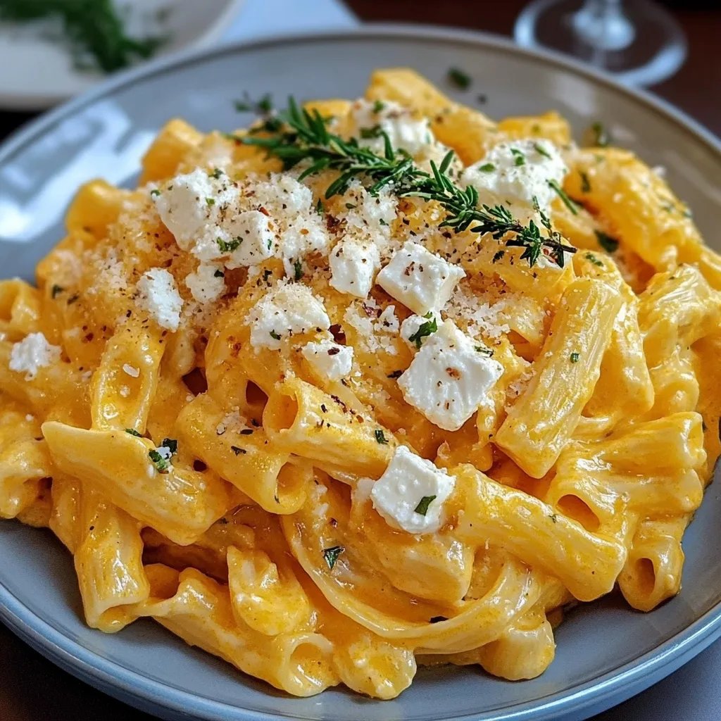 Kürbis Feta Pasta