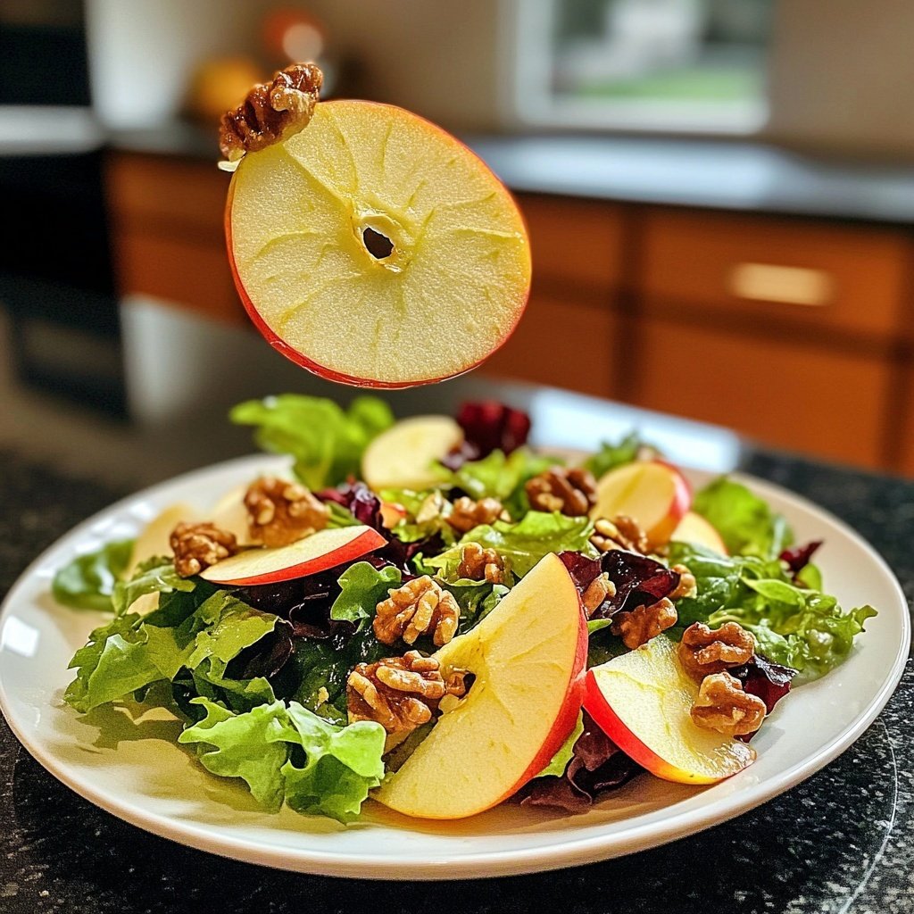 Blattsalat mit Äpfeln