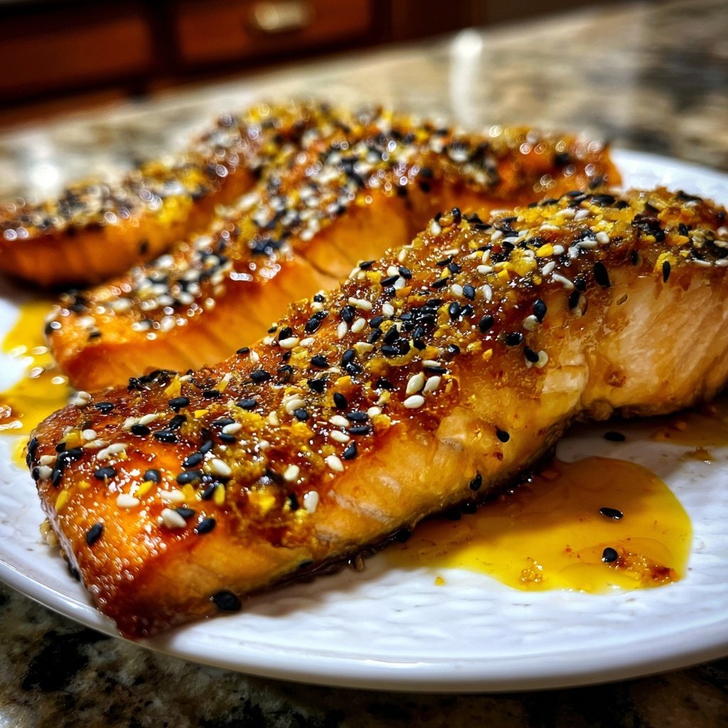 Yuzu Miso glasierter Lachs Filet