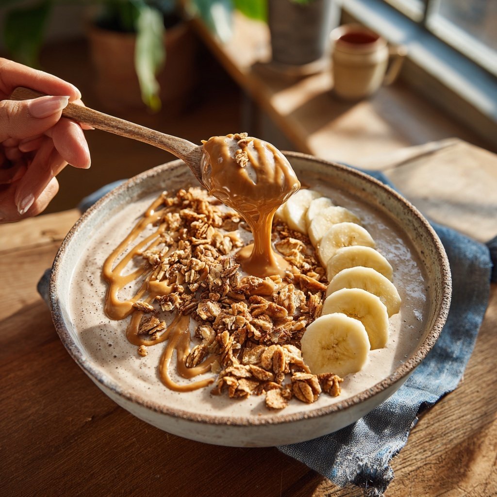 Erdnussbutter Bananen Smoothie Bowl