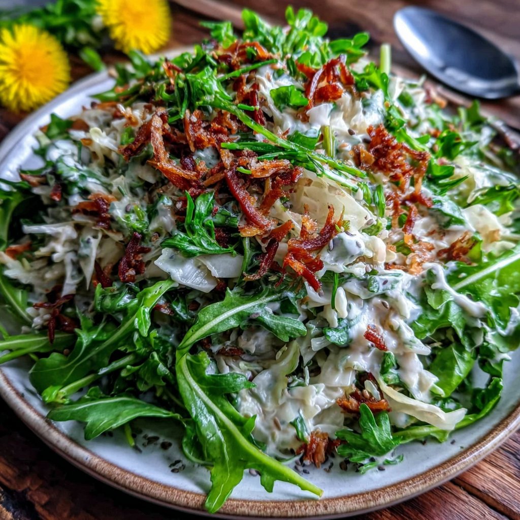 Löwenzahn-Krautsalat mit Joghurt